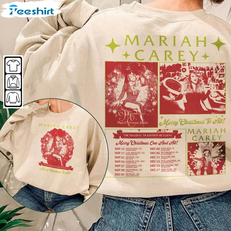Mariah Carey Christmas Shirt, Vintage Merry Christmas Crewneck Sweatshirt Tee Tops