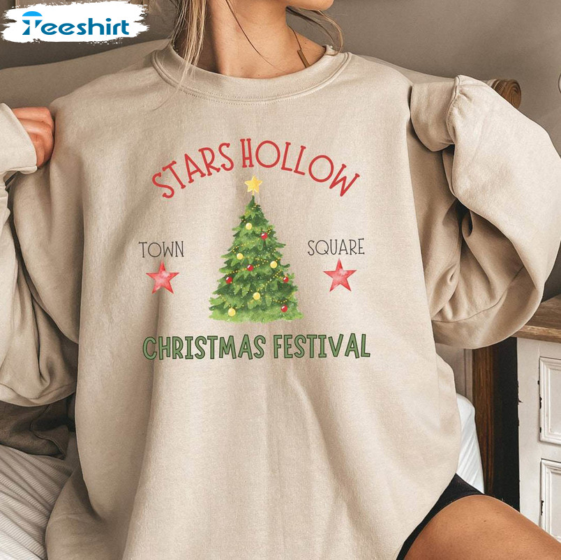 Stars Hollow Christmas Festival Shirt, Christmas Tree Short Sleeve Long Sleeve