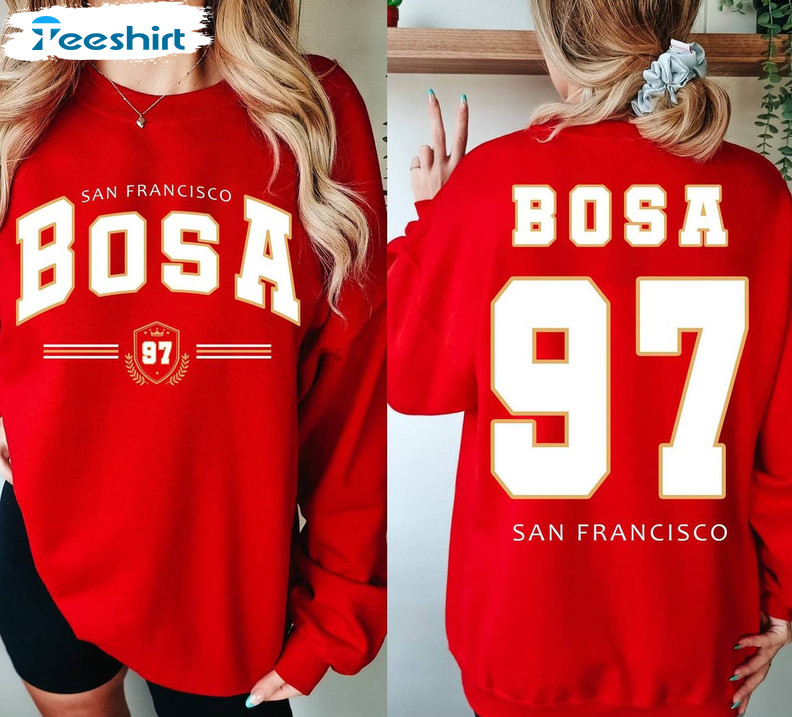 Nick Bosa Sweatshirt, San Francisco Football Sweater Long Sleeve