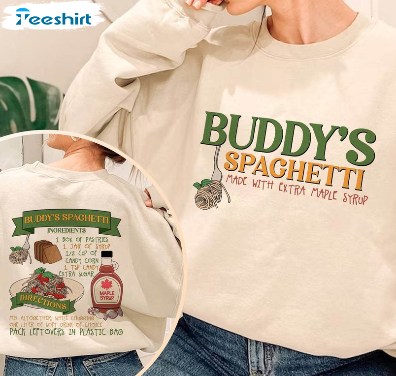 Buddy S Spaghetti Elf Shirt, Elf Christmas Movie Crewneck Sweatshirt Sweater