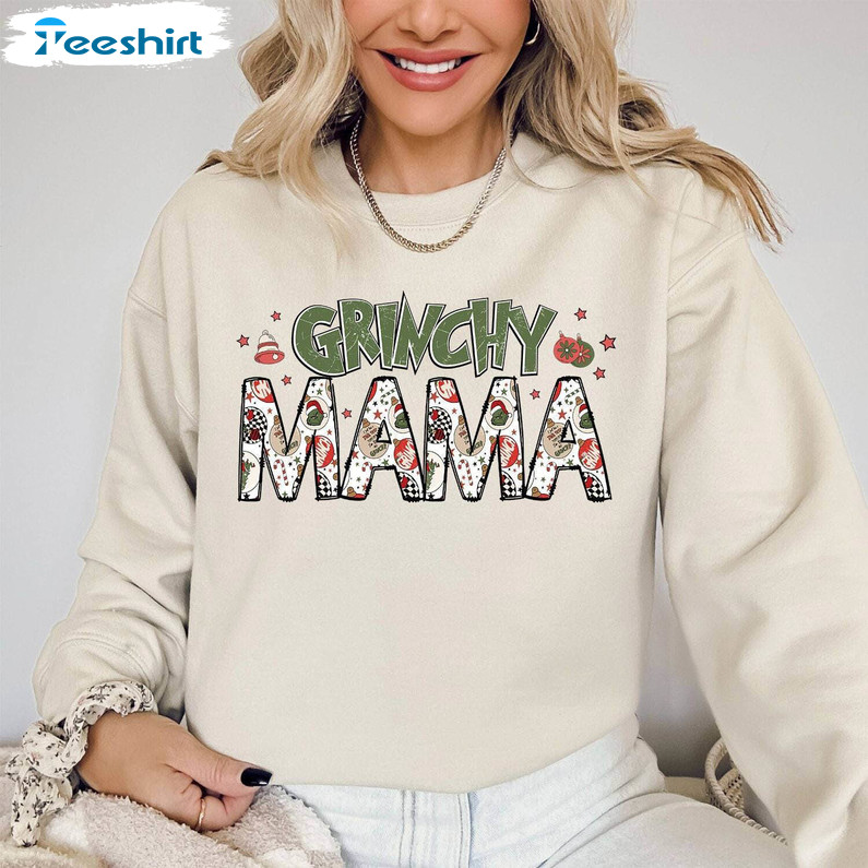 Grinch Christmas Funny Shirt, Christmas Grinch Short Sleeve Crewneck Sweatshirt