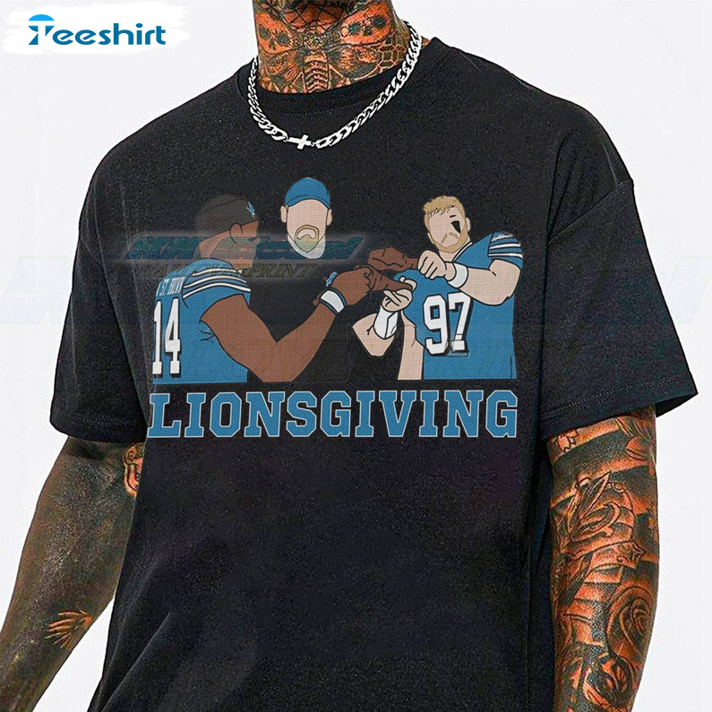 Lionsthanksgiving Shirt, Lions Thanksgiving Short Sleeve Long Sleeve