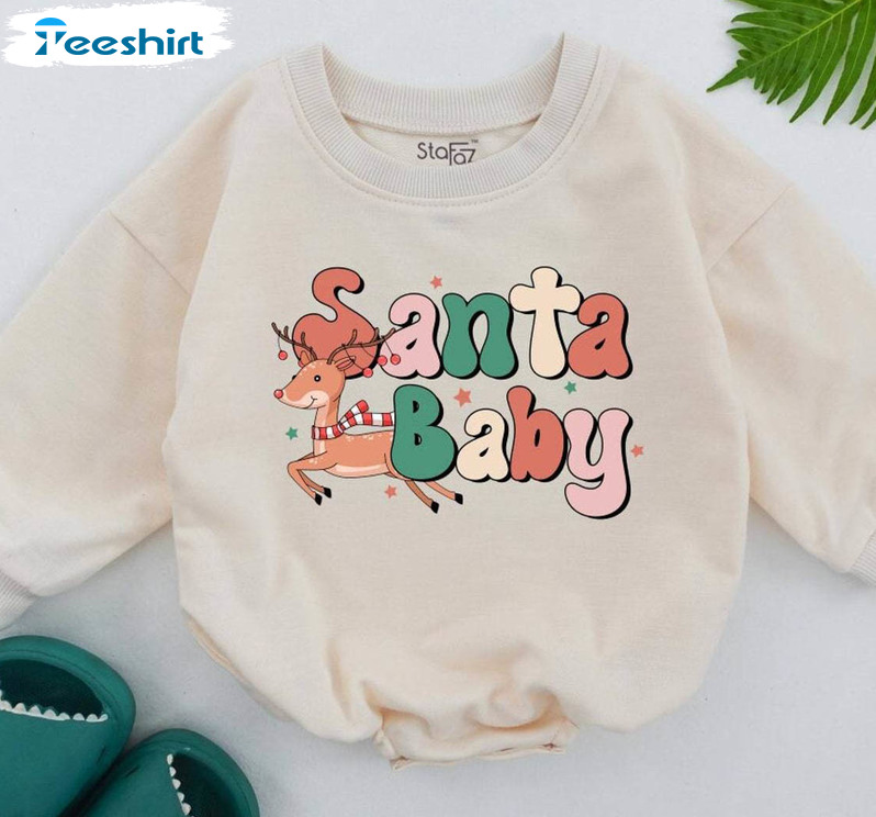 Stafaz Retro Christmas Shirt, Baby Christmas Long Sleeve Unisex Hoodie