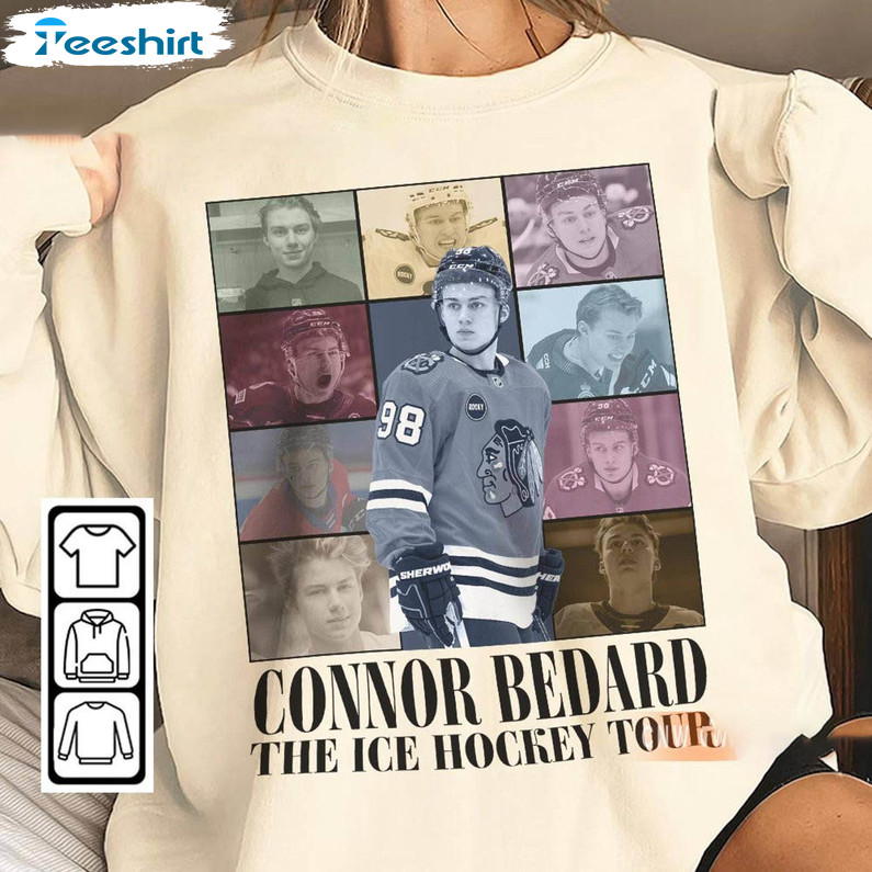 Connor Bedard Chicago Ice Hockey Shirt, Hockey Vintage Crewneck Sweatshirt Sweater