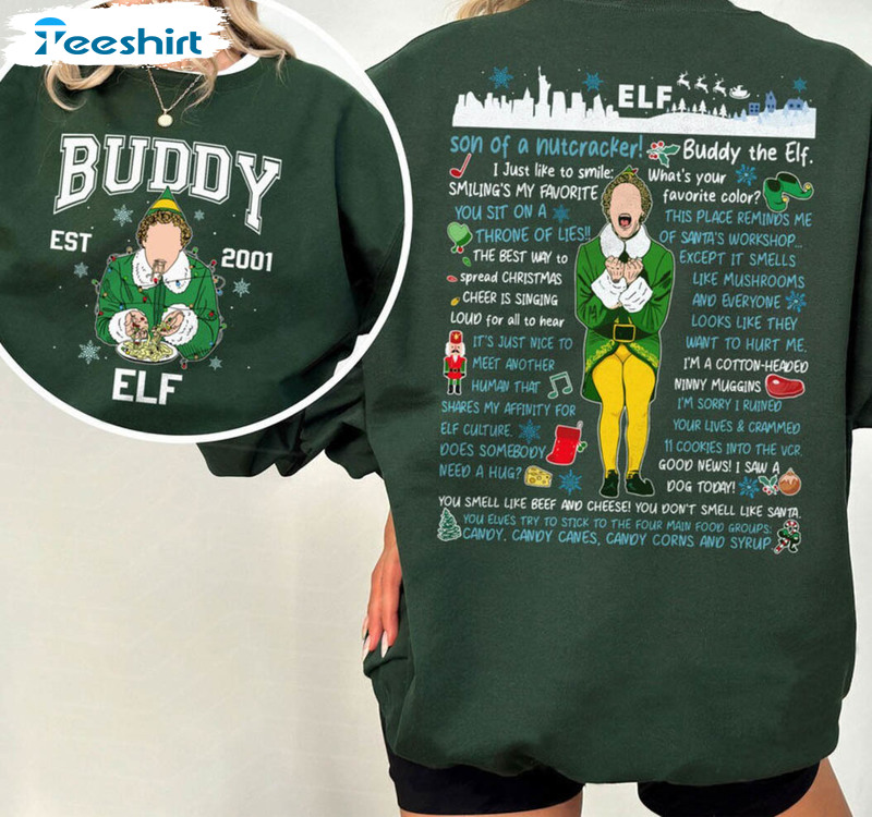 Buddy Elf Christmas Cute Shirt, Christmas Movie Crewneck Sweatshirt Sweater