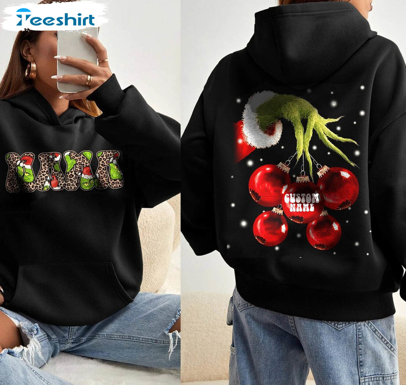 Mama Grinch Shirt, Grinch Hand Crewneck Sweatshirt Long Sleeve