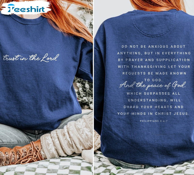 Trust In The Lord Sweatshirt, Comfort Esv Bible Verse Unisex Hoodie Sweater