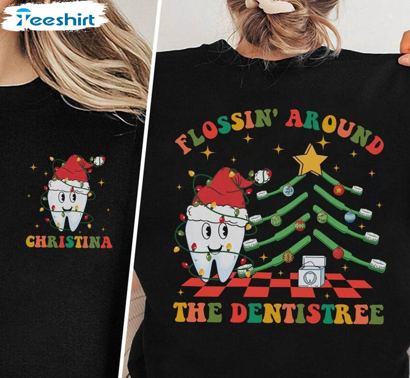 Flossing Around The Dentistree Shirt, Dentistree 2023 Vintage Tee Tops Sweater