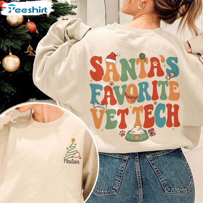 Vet Tech Christmas Sweatshirt, Christmas Funny Tee Tops Unisex Hoodie