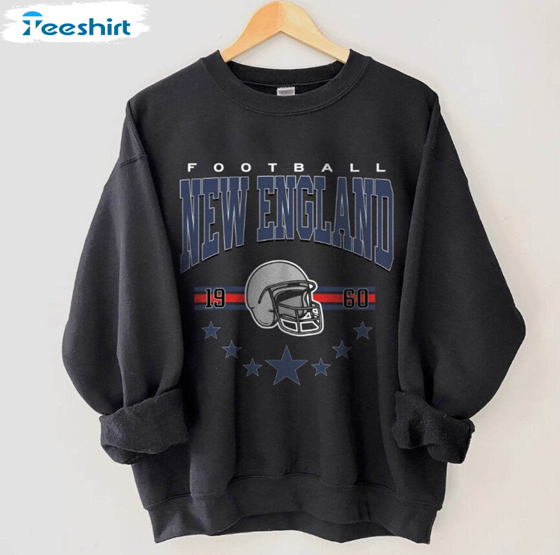 New England Football Trendy Shirt, Vintage Style Tee Tops Unisex Hoodie