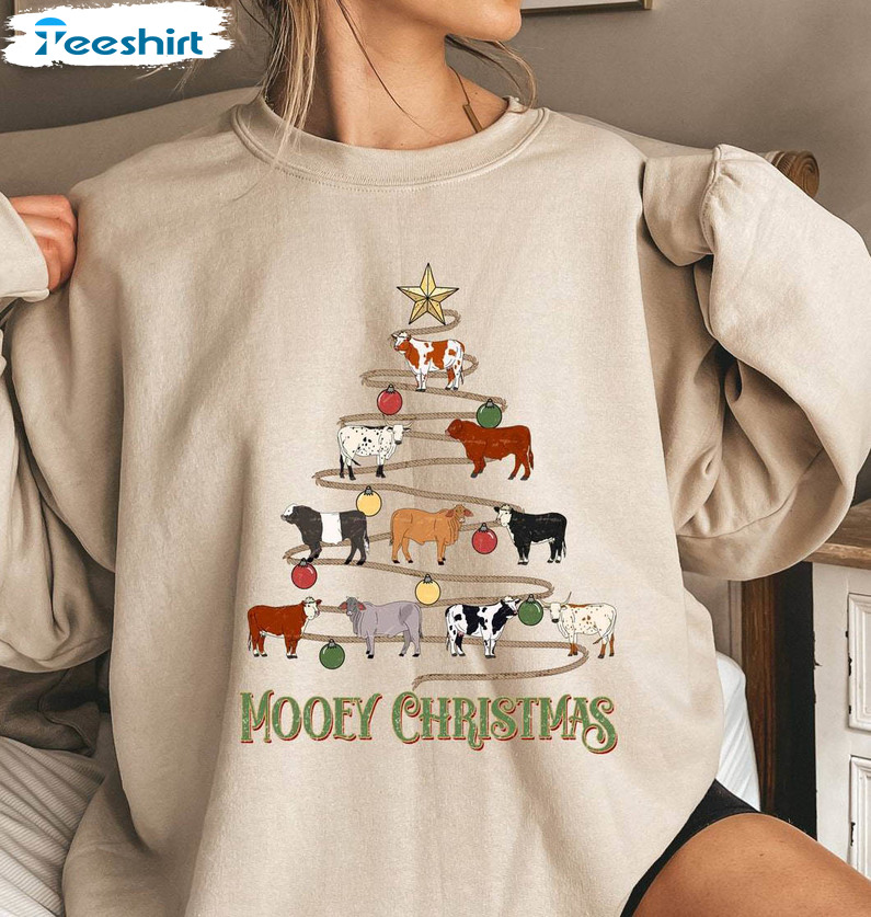 FREE shipping Mooey Christmas Cow Sweater, Unisex tee, hoodie