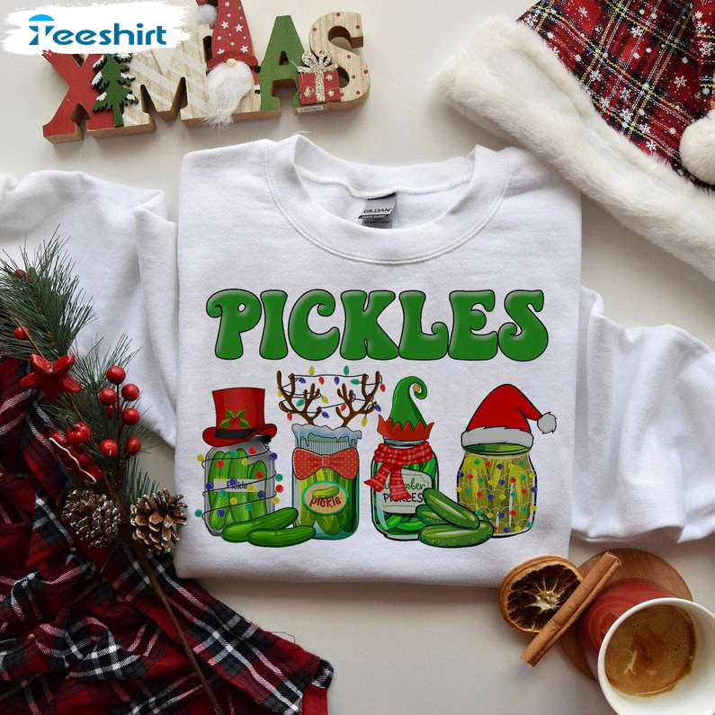 Canned Pickles Christmas Shirt, Xmas Pickles Short Sleeve Unisex T Shirt