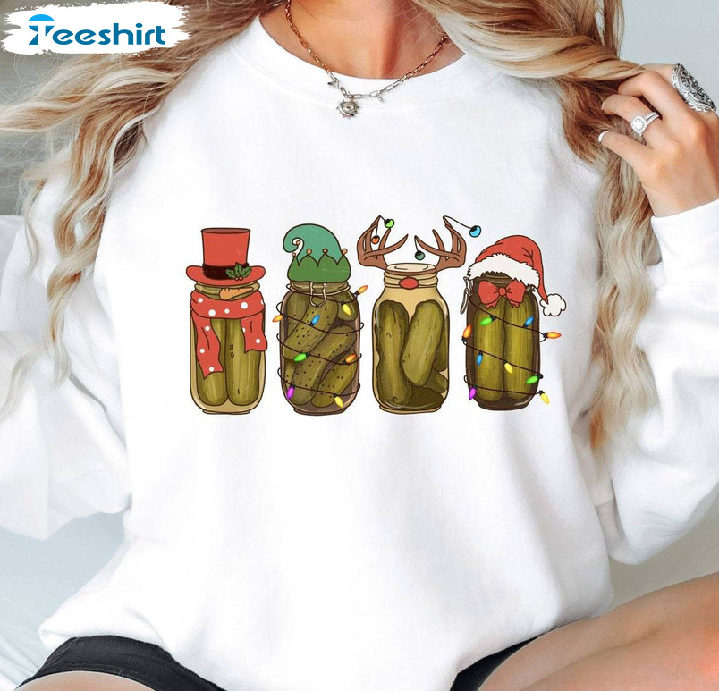 Canned Pickles Christmas Shirt, Canning Season Tee Tops Short Sleeve