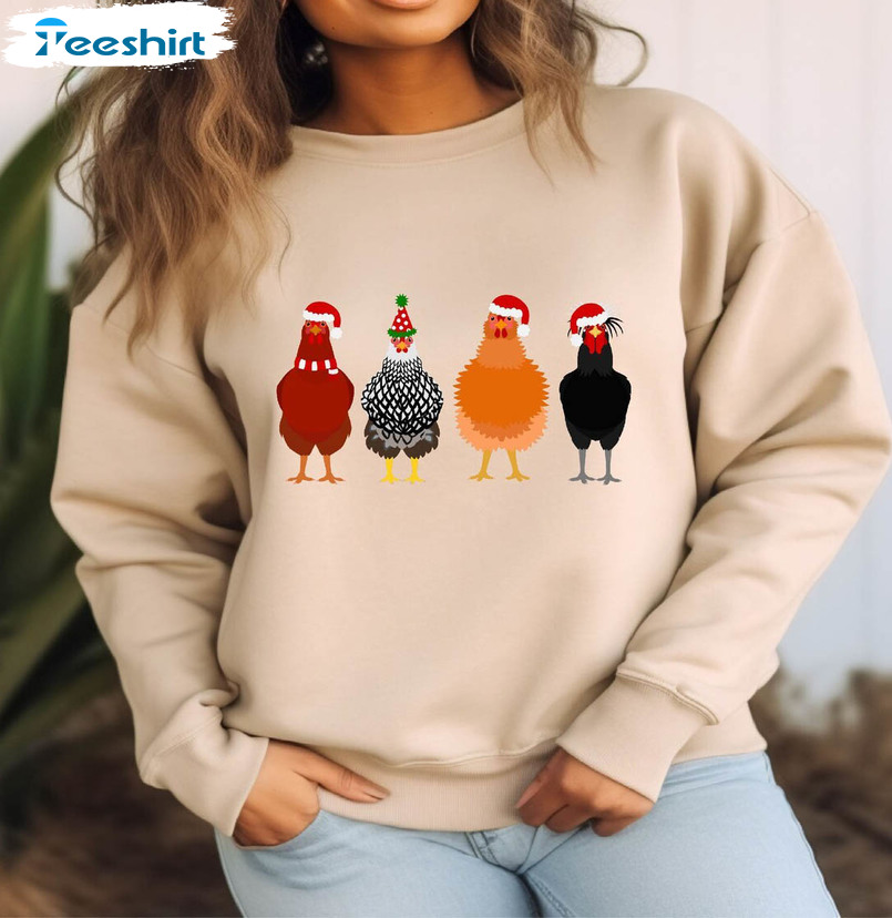 Chicken Christmas Shirt, Christmas Farm Sweater Unisex T Shirt