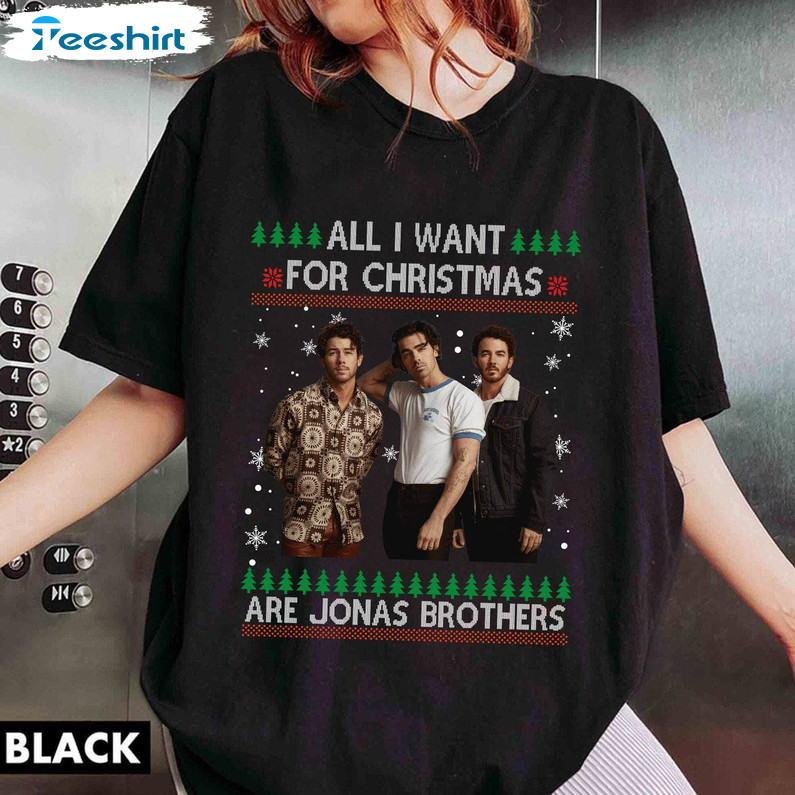 Jonas Brothers Christmas Shirt, All I Want For Christmas Are Jonas Brothers Tank Top Sweater