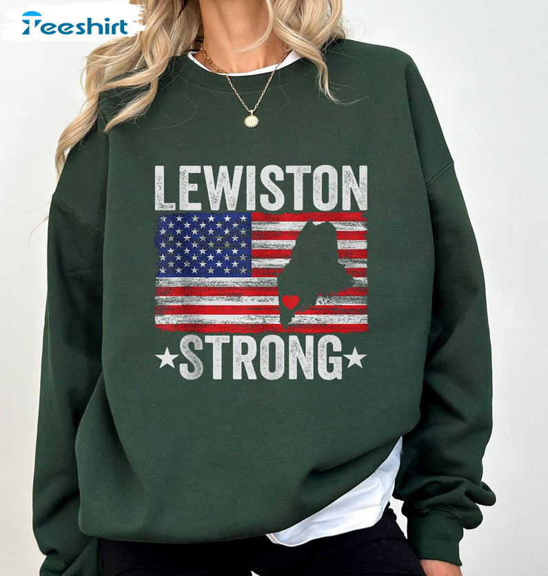 Lewiston Strong Sweatshirt, Pray For Maine Unisex Hoodie Crewneck Sweatshirt