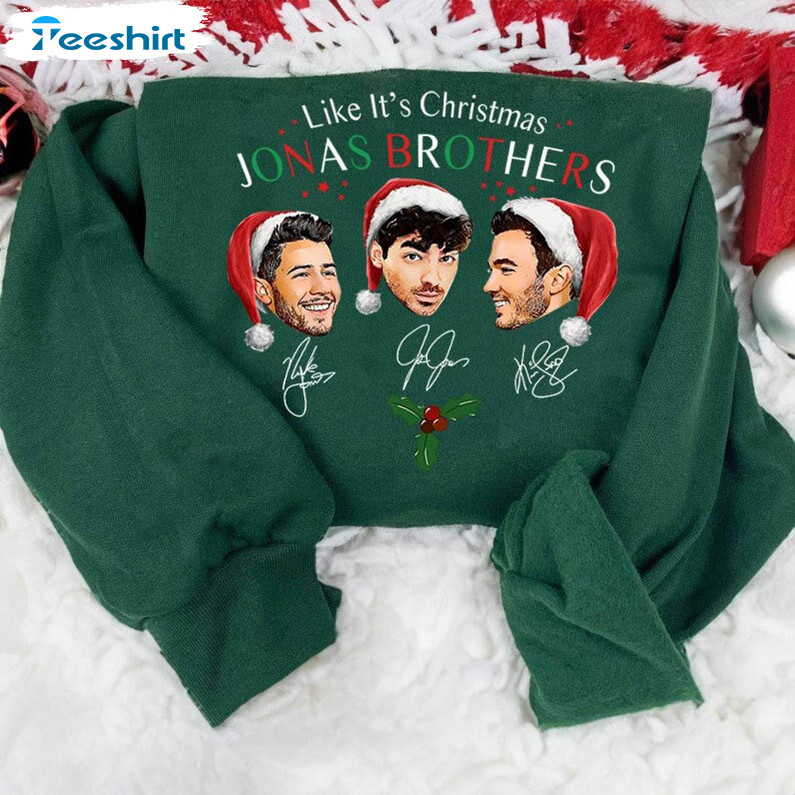 Like It S Christmas Jonas Brothers Shirt, Jonas Brothers Tour Sweater Short Sleeve