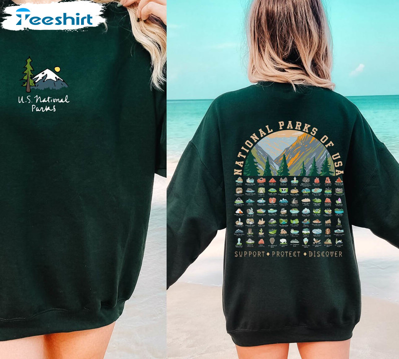 National Parks Sweatshirt , Camping Tee Tops Short Sleeve