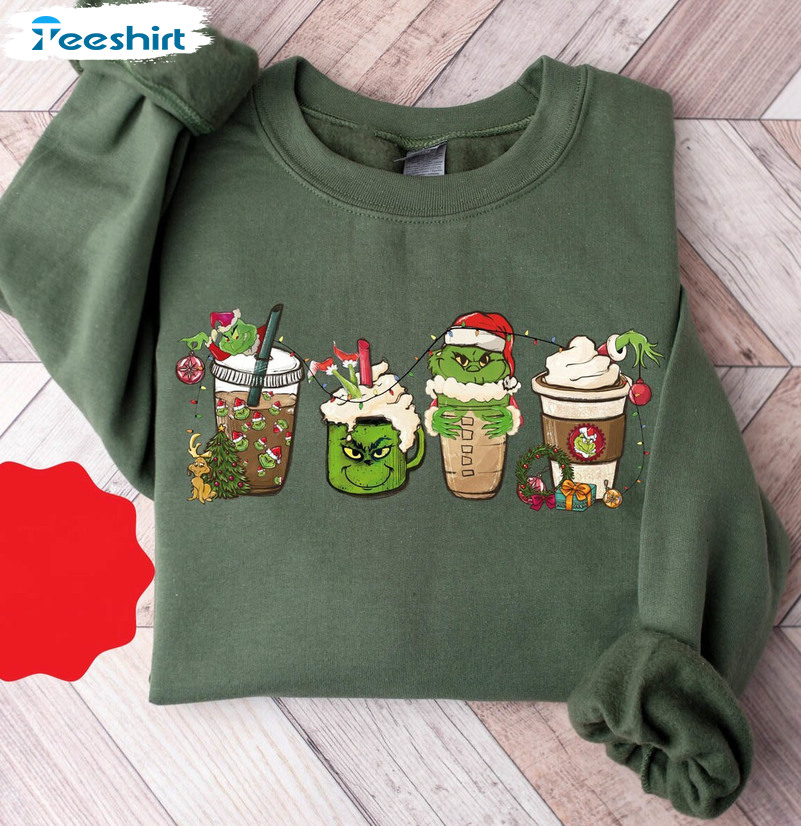 Grinch Coffee Christmas Shirt, Christmas Coffee Tank Top Unisex Hoodie