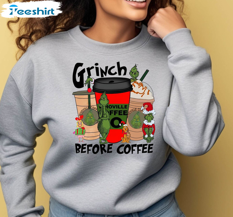 Whoville Coffee Grinch Shirt, Grinch Funny Unisex T Shirt Crewneck Sweatshirt