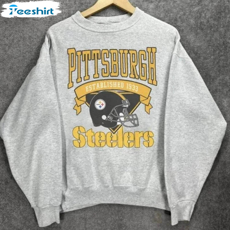 Vintage Pittsburgh Football Shirt, Nfl Football Sweater Short Sleeve