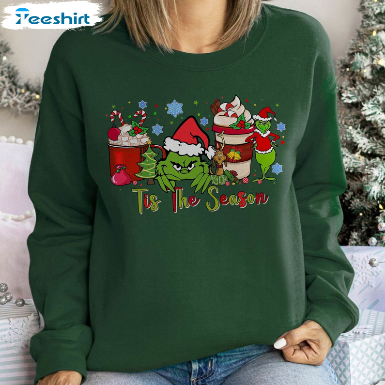 Grinch Coffee Christmas Shirt, Merry Grinchmas Grinch Short Sleeve Long Sleeve