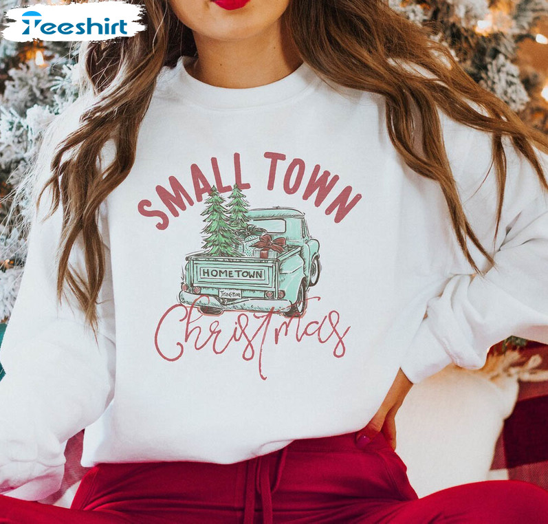 Small Town Christmas Shirt, Country Christmas Short Sleeve Tee Tops
