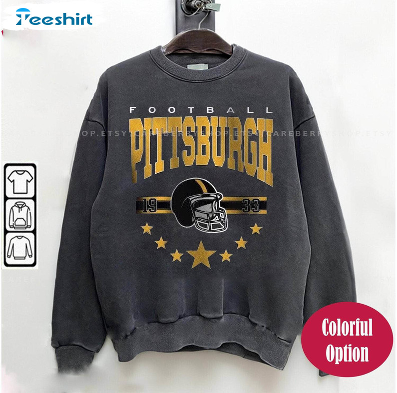 Vintage Pittsburgh Football Shirt, Pittsburgh Comfort Sweater Crewneck Sweatshirt
