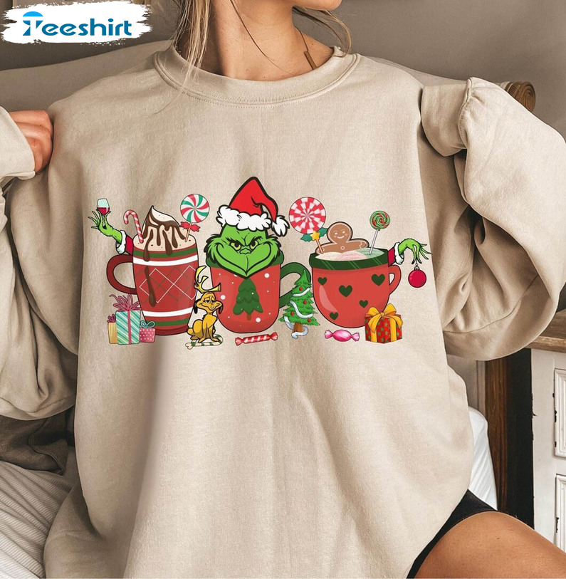 Merry Grinchmas Coffee Lover Shirt, The Grinch Reindeer Merry Christmas Tee Tops Unisex T Shirt