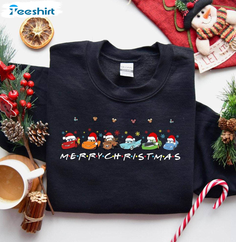 Merry Christmas Disney Cars Shirt, Lightning Mcqueen Christmas Long Sleeve Tee Tops