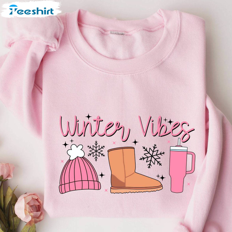 Winter Vibes Shirt, Womens Christmas Long Sleeve Tank Top