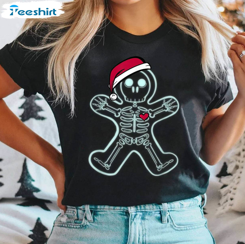 Christmas X Ray Gingerbread Man Skeleton Shirt, Radiologist Christmas Tee Tops Sweater