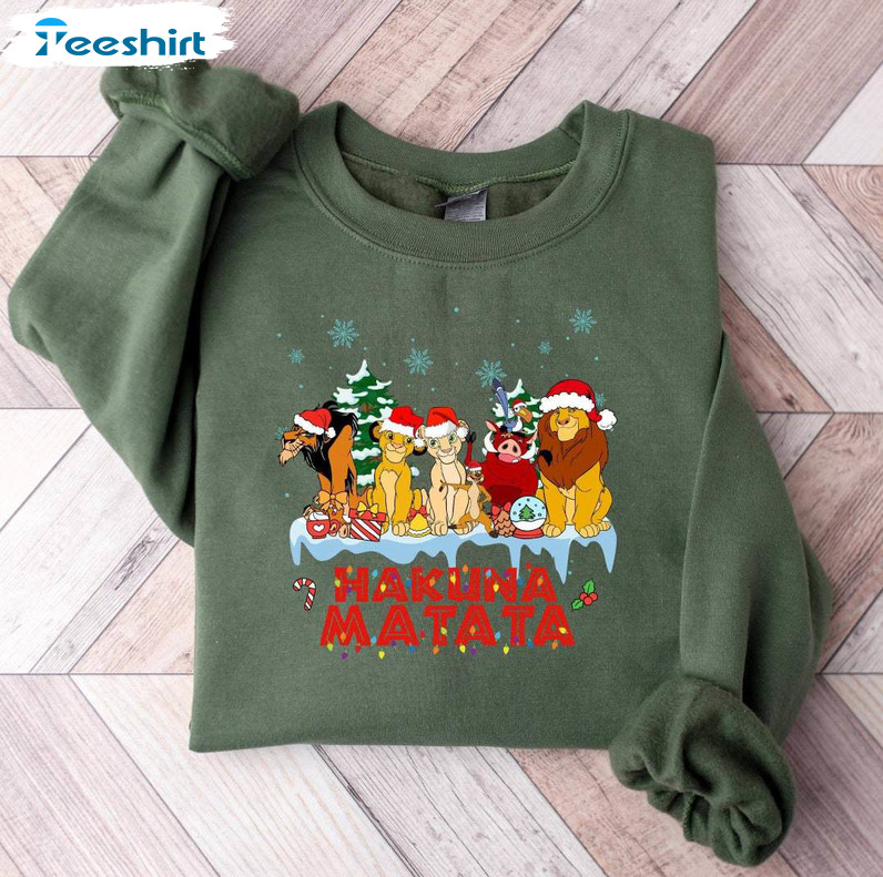 Hakuna Matata Christmas Shirt, Disney Christmas Animal Kingdom Tee Tops Sweater