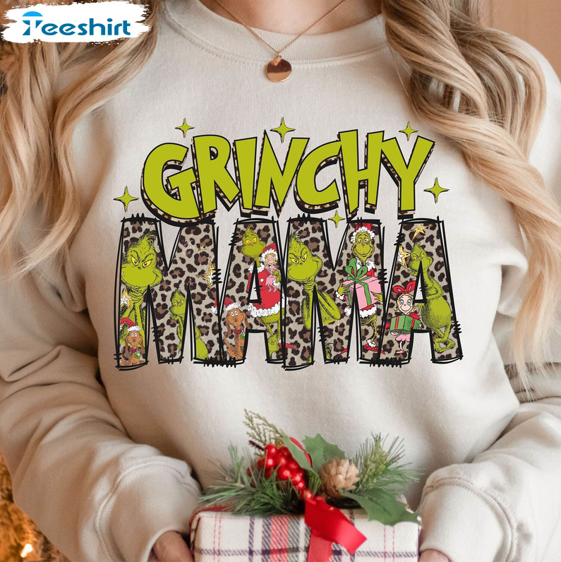 Mama Grinch Shirt, Mama Christmas T-shirt Tank Top