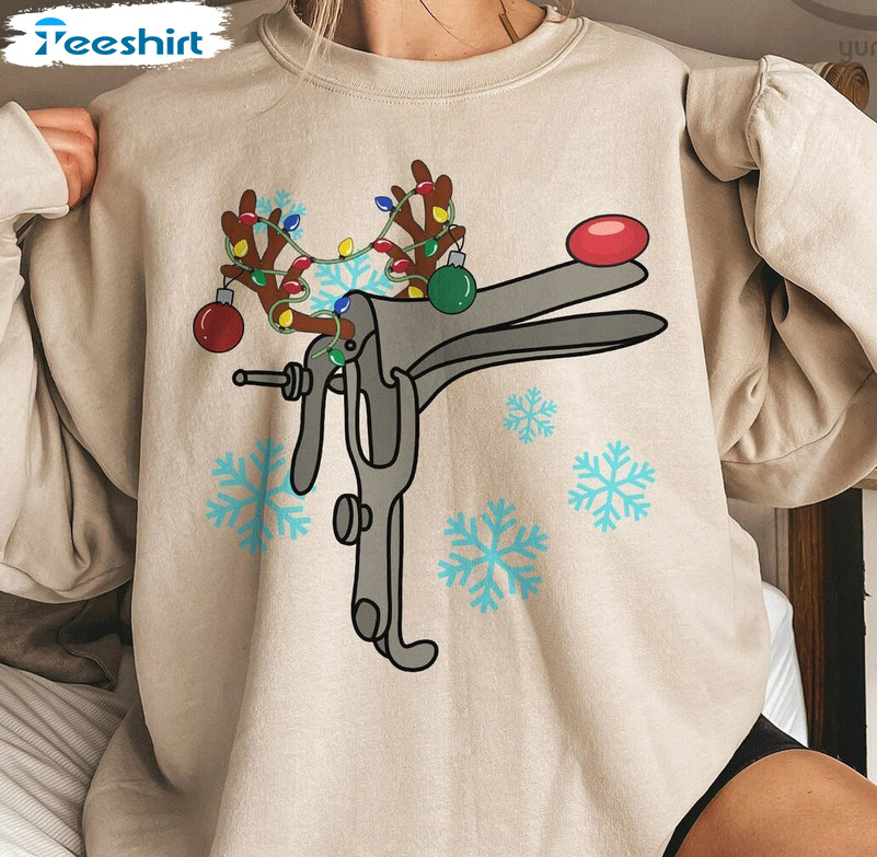 Speculum Reindeer Shirt, Nurse Christmas Long Sleeve Tee Tops