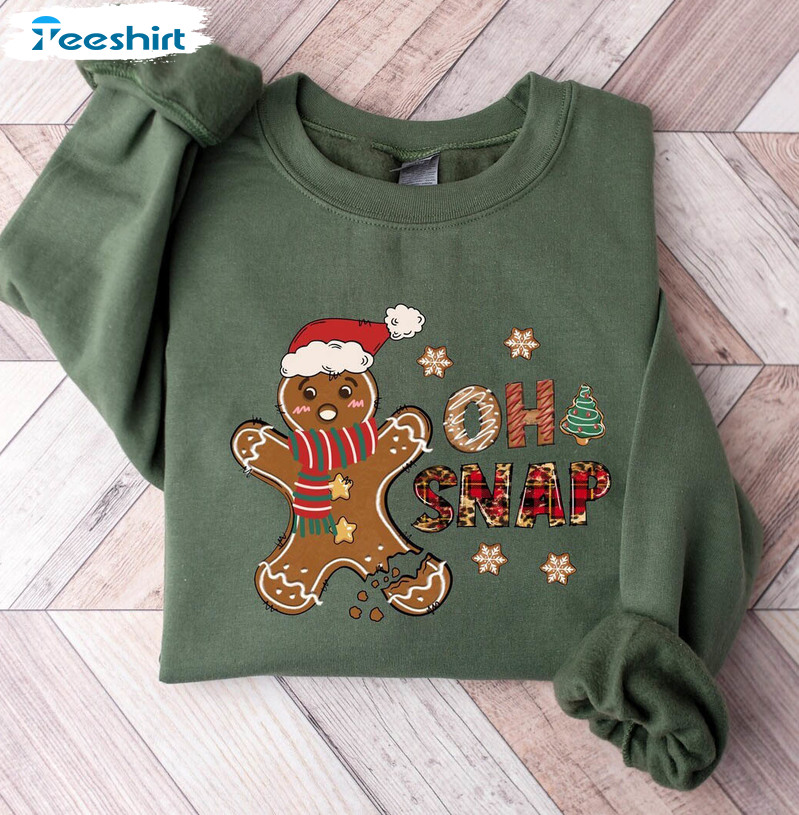 Oh Snap Christmas Shirt,Christmas Baking Crewneck Sweatshirt Long Sleeve