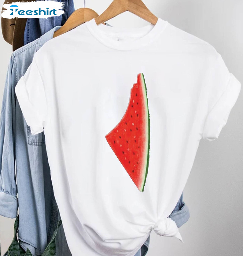 This Is Not A Watermelon Shirt, Palestine Watermelon Crewneck Sweatshirt Long Sleeve