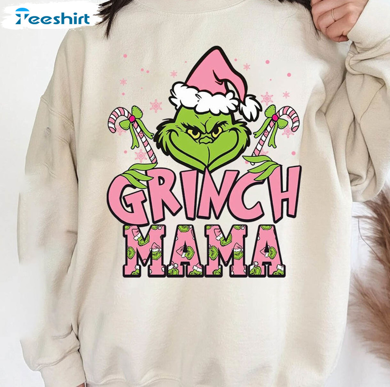 Mama Grinch Shirt, Personalized Grinchmas Kids Family Bundle T-shirt Sweater