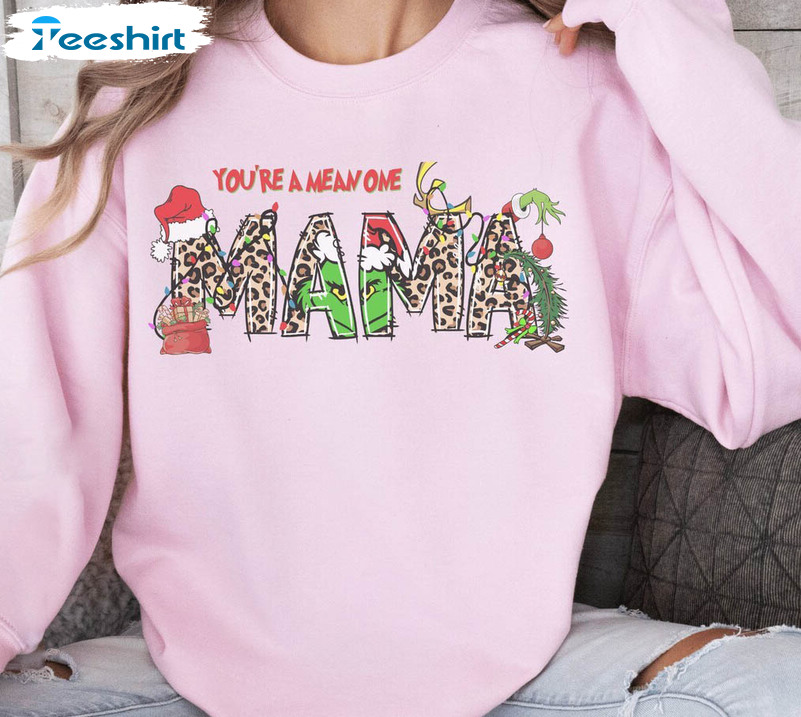 Mama Grinch Shirt, Christmas Grinch Short Sleeve Tee Tops