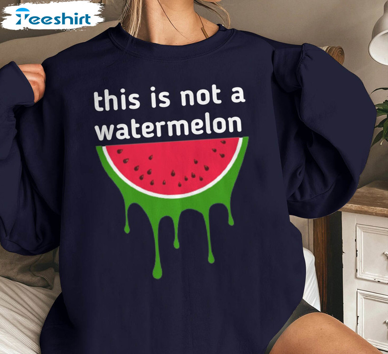 This Is Not A Watermelon Shirt, Palestine Flag Color Watermelon Tee Tops Sweater