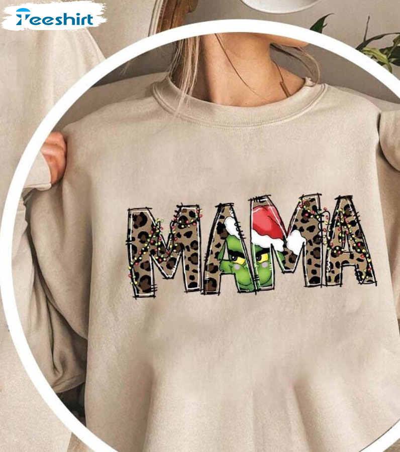 Custom Mama Grinch Sweatshirt Christmas Kids Names Shirt Mama Gift Sweat  Xmas Mom Pajamas Mother Gift Shirt Mama Christmas Gift Tee Unique - Revetee