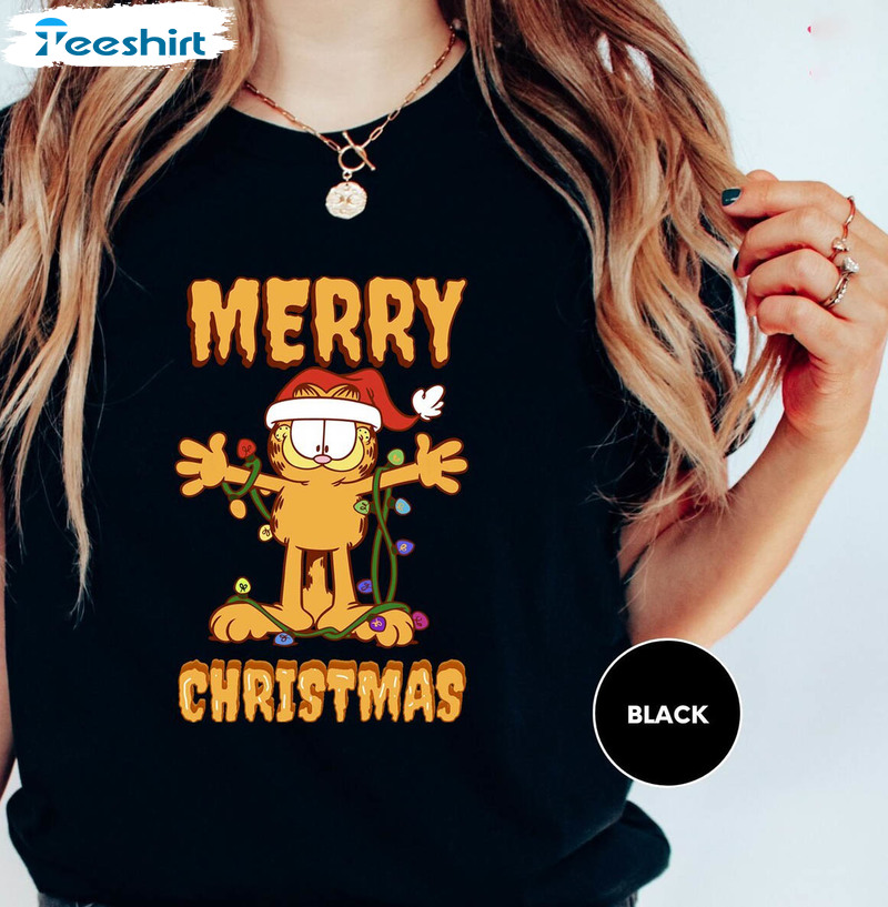 Garfield Christmas Shirt, Merry Christmas T-shirt Long Sleeve