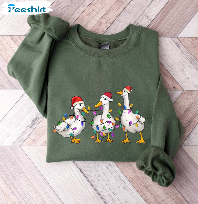 Duck Christmas Sweatshirt, Christmas Ducks Tee Tops Hoodie