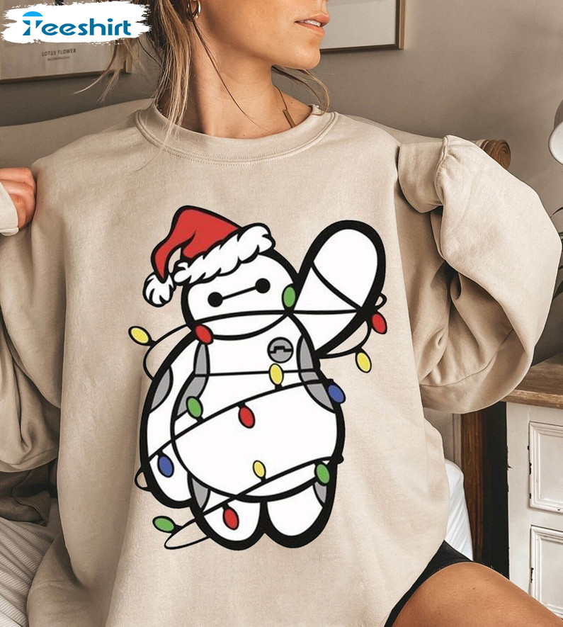 Cute Disney Baymax Christmas Shirt, Baymax Crewneck Sweatshirt Hoodie