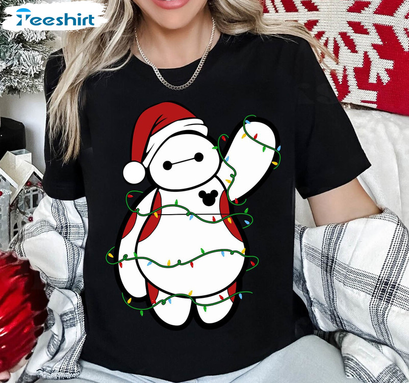 Disney Big Hero Santa Baymax Shirt, Baymax Christmas Hoodie Long Sleeve