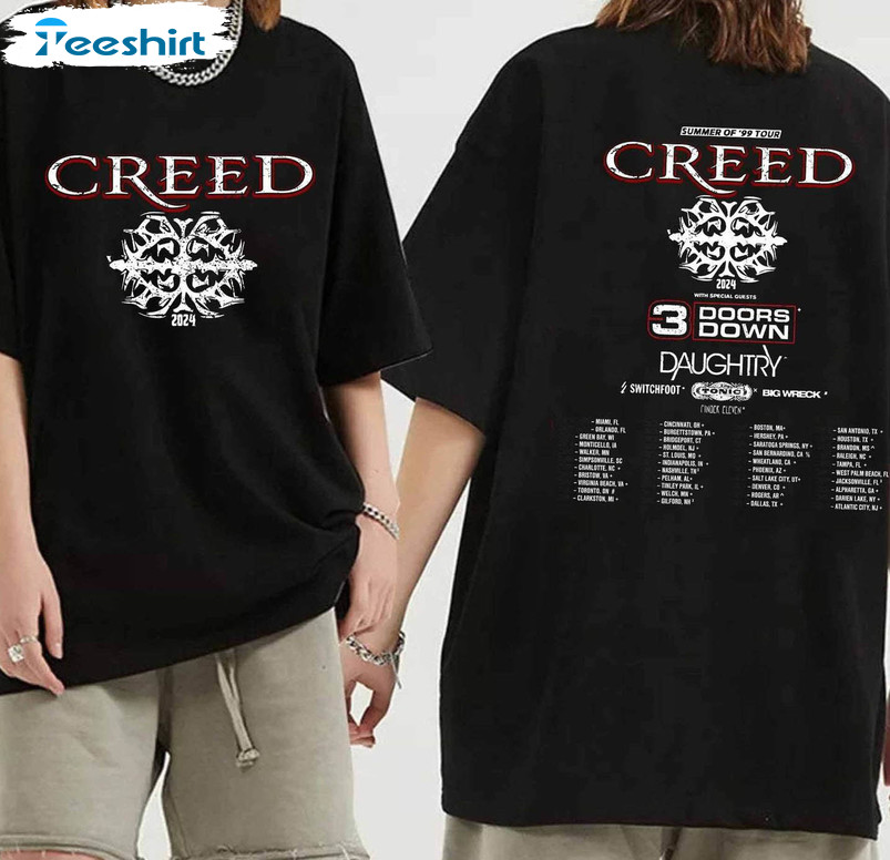 Creed 2024 Tour Summer Shirt, Creed 2024 Concert Crewneck Sweatshirt Tee Tops