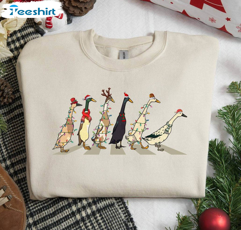 Ducks Christmas Light Shirt, Merry Christmas Sweater Long Sleeve