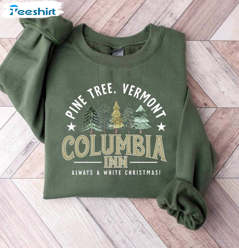 Columbia Inn Pine Tree Vermont Shirt, Americas Snow Playground Short Sleeve Tee Tops