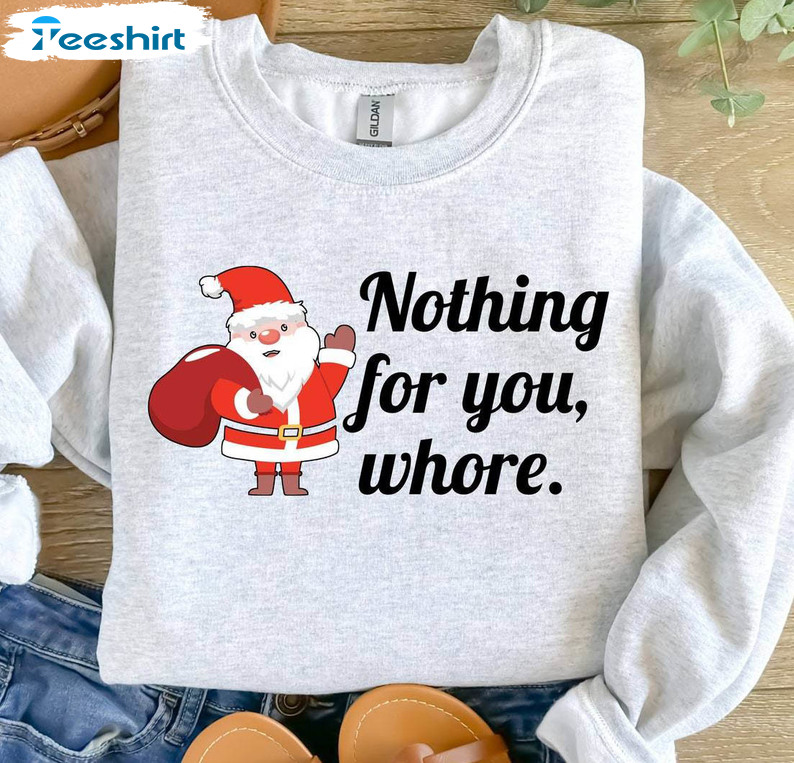 Santa Christmas Cute Shirt, Christmas Whore Unisex Hoodie Long Sleeve