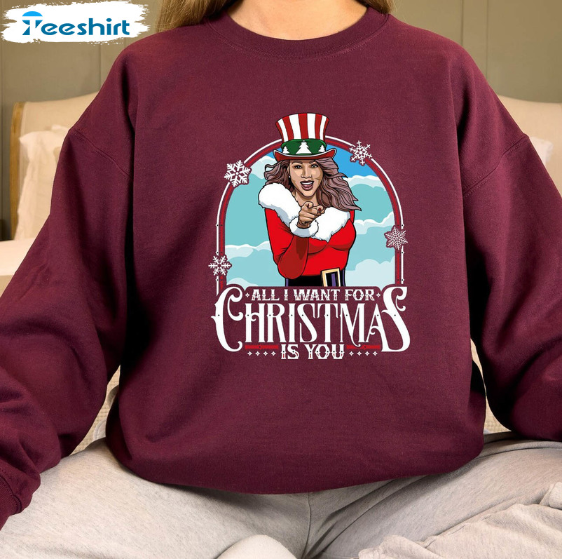 Mariah Carey Christmas Shirt, Cute Christmas Tee Tops Short Sleeve